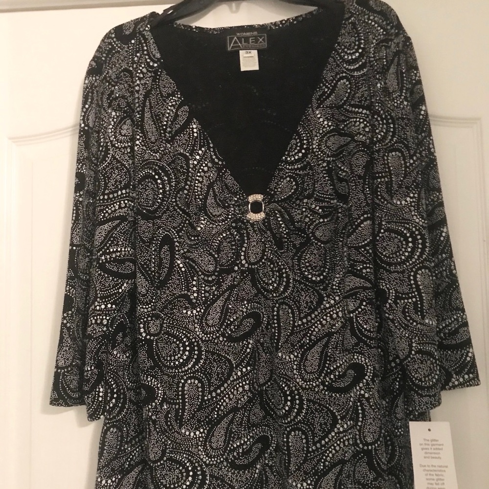 Formal top Black with rhinestones Alex Sz 3x